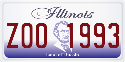 IL license plate Z001993