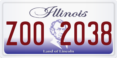 IL license plate Z002038