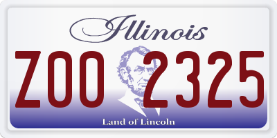 IL license plate Z002325