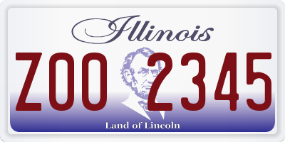 IL license plate Z002345