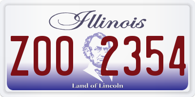 IL license plate Z002354
