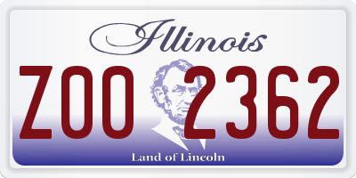 IL license plate Z002362