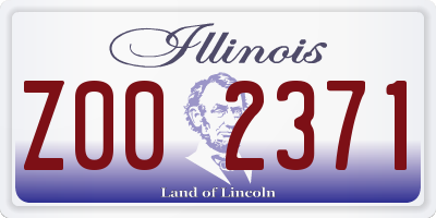 IL license plate Z002371