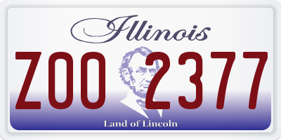 IL license plate Z002377