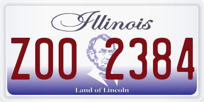 IL license plate Z002384