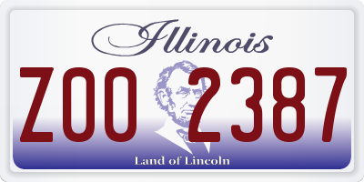 IL license plate Z002387