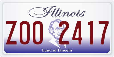 IL license plate Z002417
