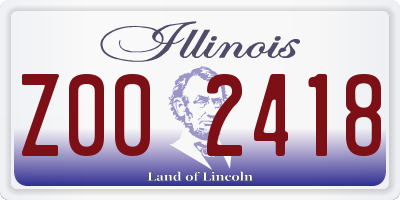 IL license plate Z002418