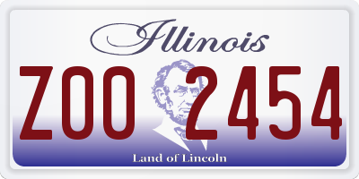 IL license plate Z002454