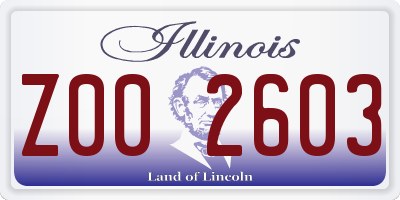 IL license plate Z002603