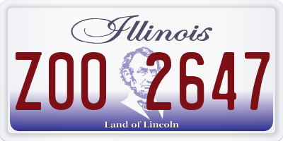IL license plate Z002647