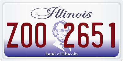 IL license plate Z002651