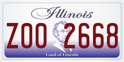 IL license plate Z002668