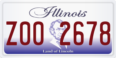 IL license plate Z002678