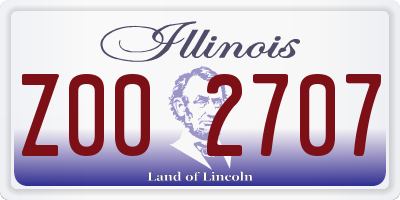 IL license plate Z002707