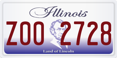 IL license plate Z002728