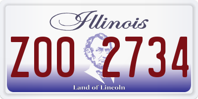 IL license plate Z002734
