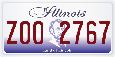 IL license plate Z002767
