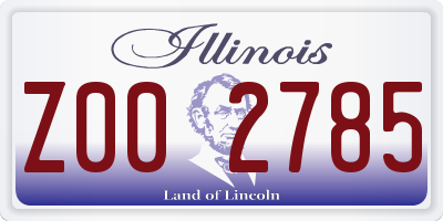 IL license plate Z002785