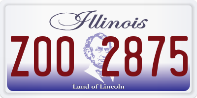 IL license plate Z002875