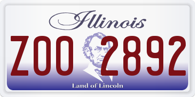 IL license plate Z002892