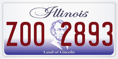 IL license plate Z002893