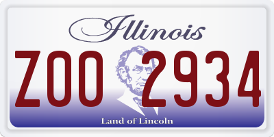 IL license plate Z002934