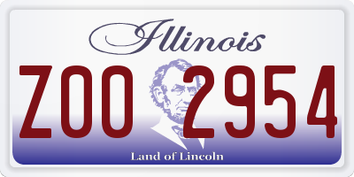IL license plate Z002954
