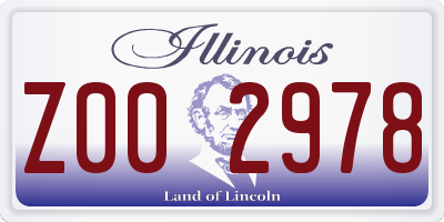 IL license plate Z002978