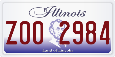 IL license plate Z002984