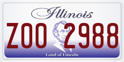 IL license plate Z002988