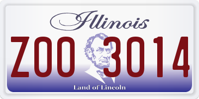 IL license plate Z003014