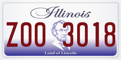 IL license plate Z003018