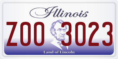 IL license plate Z003023