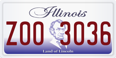 IL license plate Z003036