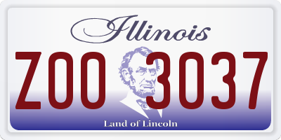 IL license plate Z003037