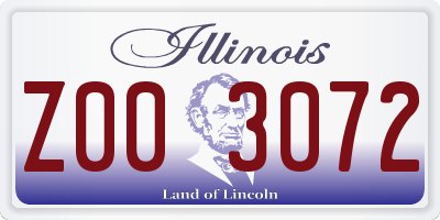 IL license plate Z003072