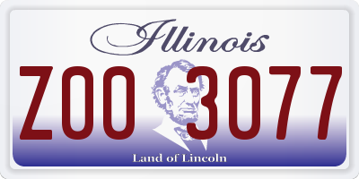 IL license plate Z003077