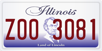 IL license plate Z003081