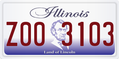 IL license plate Z003103