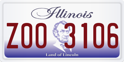 IL license plate Z003106