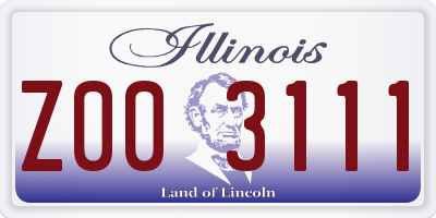 IL license plate Z003111