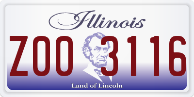 IL license plate Z003116