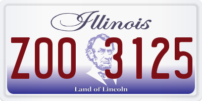 IL license plate Z003125