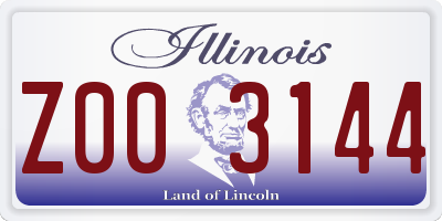 IL license plate Z003144