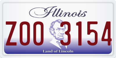 IL license plate Z003154
