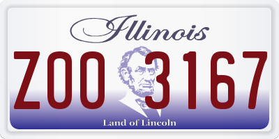 IL license plate Z003167