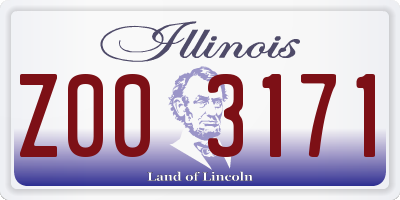 IL license plate Z003171