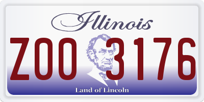 IL license plate Z003176