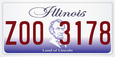 IL license plate Z003178